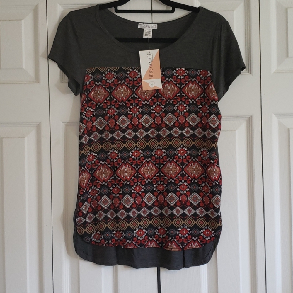 Honey and Lace Marin Tunic Top XS NWT